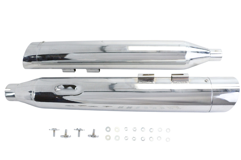 Wyatt Gatling Muffler Set Chrome with Chrome Slash Up Tips