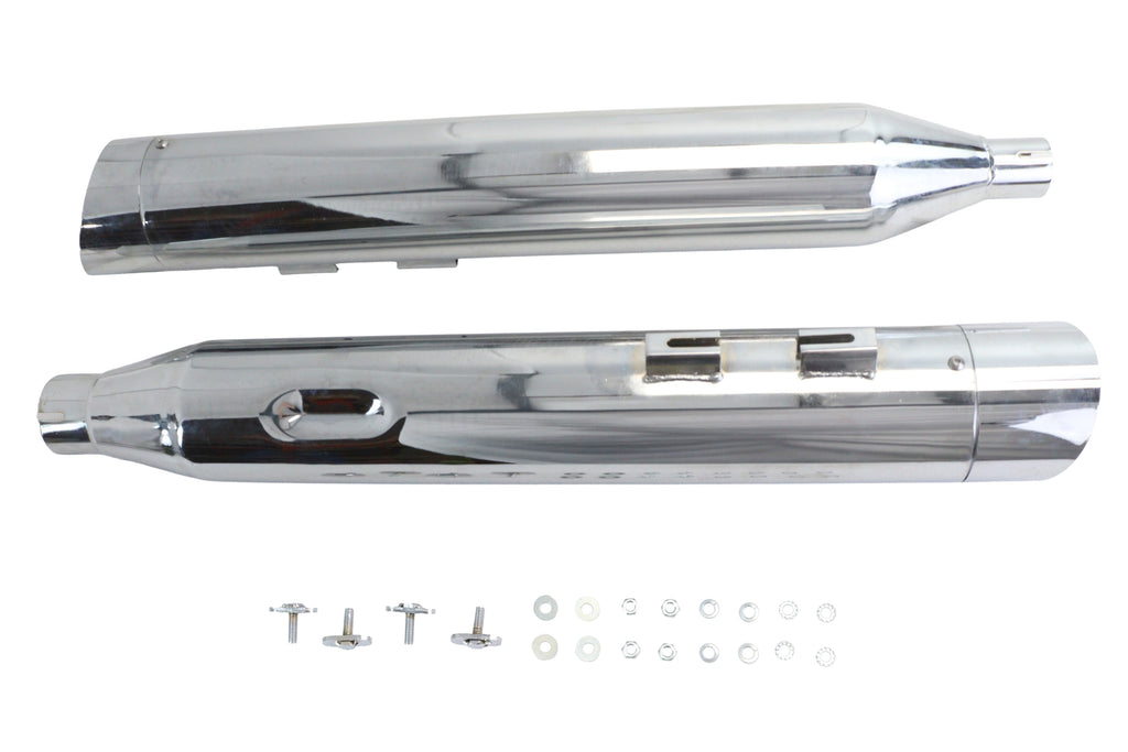 Wyatt Gatling Muffler Set Chrome with Chrome Slash Up Tips