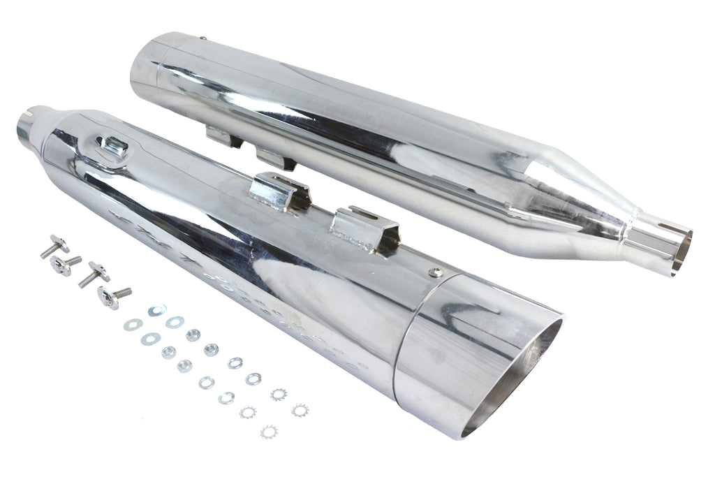Wyatt Gatling Muffler Set Chrome with Chrome Slash Up Tips