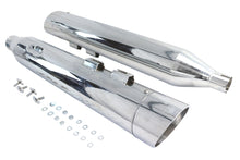 Load image into Gallery viewer, Wyatt Gatling Muffler Set Chrome with Chrome Slash Up Tips