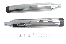 Load image into Gallery viewer, Wyatt Gatling Muffler Set Chrome with Black Contour Tips