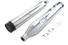 Load image into Gallery viewer, Wyatt Gatling Muffler Set Chrome with Black Contour Tips