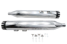 Load image into Gallery viewer, Wyatt Gatling Muffler Set Chrome With Black Revolver Tips