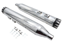 Load image into Gallery viewer, Wyatt Gatling Muffler Set Chrome With Black Revolver Tips