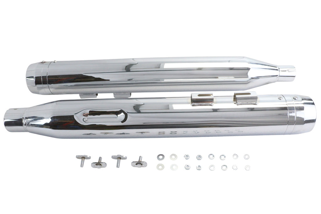 Wyatt Gatling Muffler Set Chrome with Chrome Rocket Booster