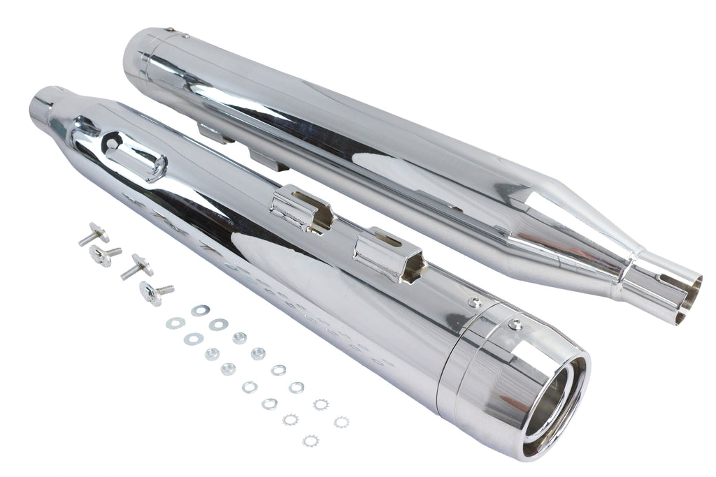Wyatt Gatling Muffler Set Chrome with Chrome Rocket Booster