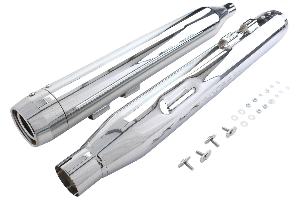 Wyatt Gatling Muffler Set Chrome with Chrome Rocket Booster