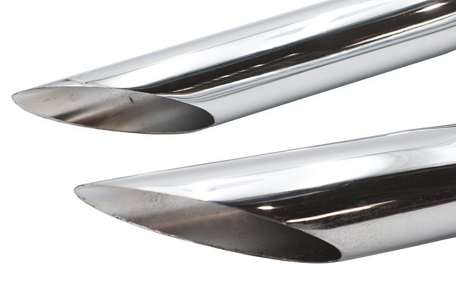 Big Growl Exhaust Upswept Double Barrel Drag Pipe Set Chrome