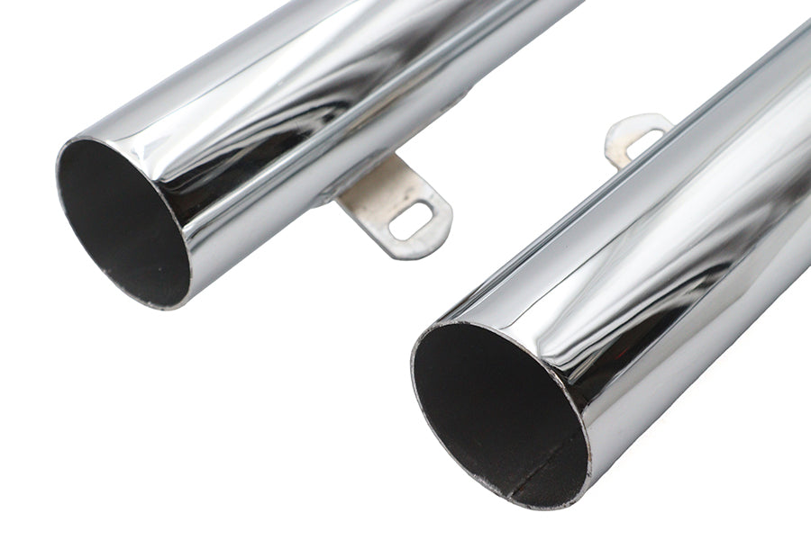 Big Growl Exhaust Long Gun Drag Pipe Set Chrome