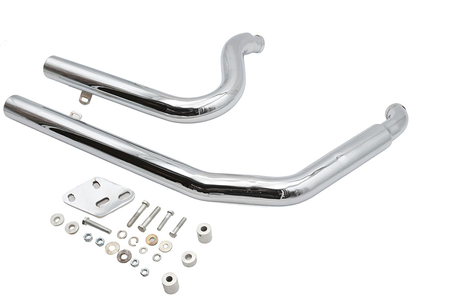 Big Growl Exhaust Drag Pipe Set Snub Nose Chrome