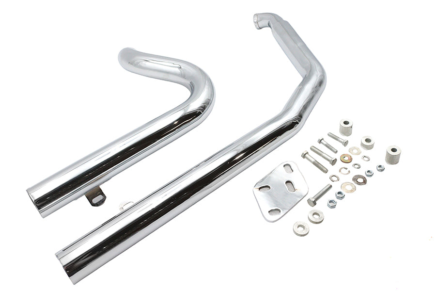 Big Growl Exhaust Drag Pipe Set Snub Nose Chrome