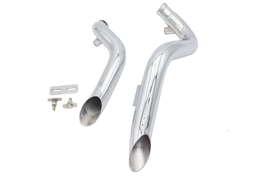 Big Growl Exhaust Drag Pipe Short Shots Chrome