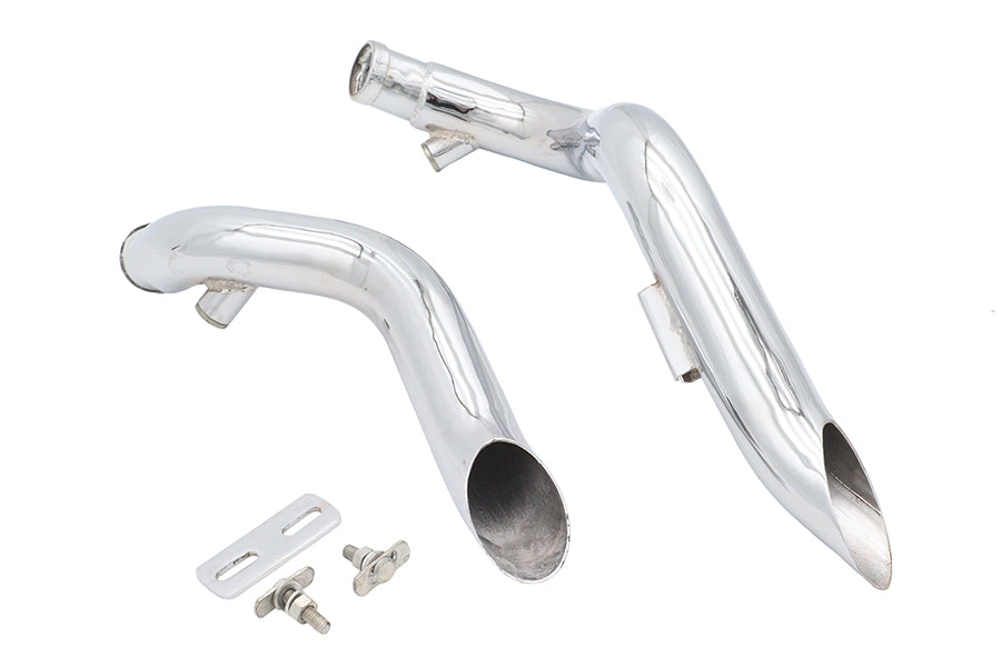 Big Growl Exhaust Drag Pipe Short Shots Chrome