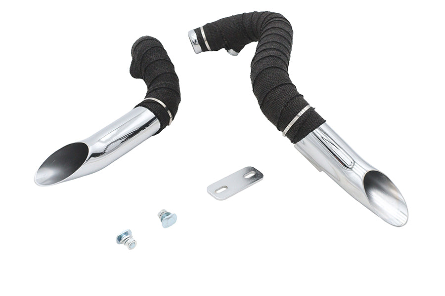 Big Growl Exhaust Drag Pipe Short Shots Chrome