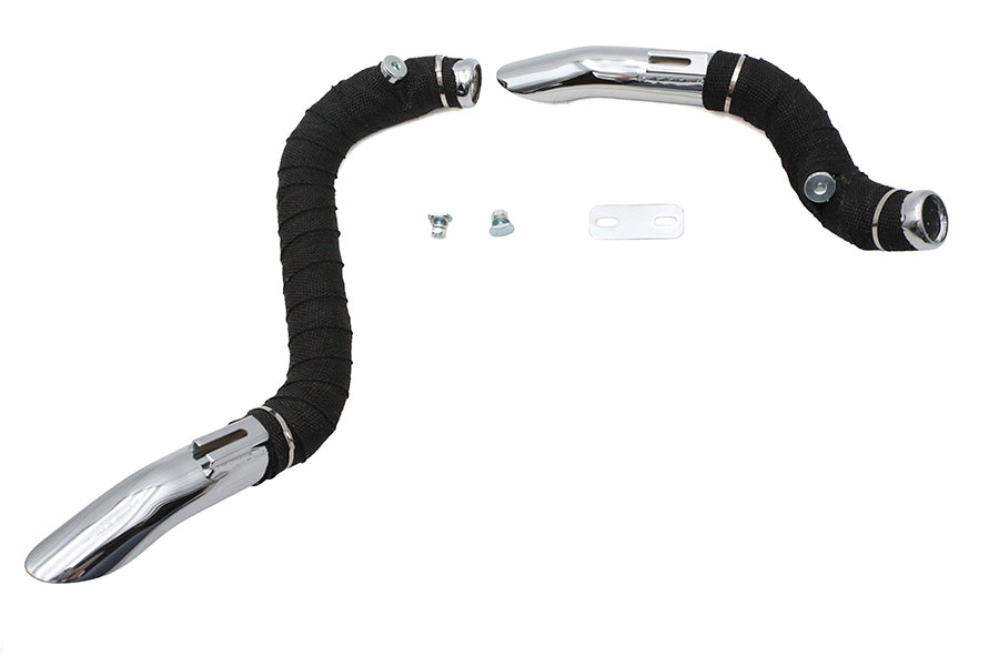Big Growl Exhaust Drag Pipe Short Shots Chrome