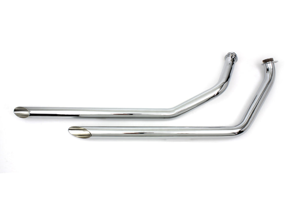 MCM Exhaust Drag Pipe Set Slash Cut Chrome