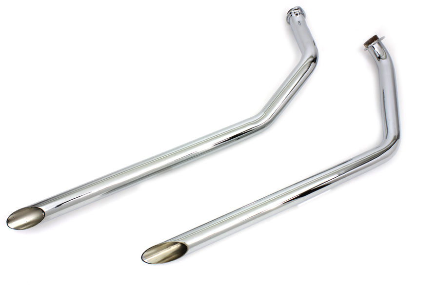 MCM Exhaust Drag Pipe Set Slash Cut Chrome