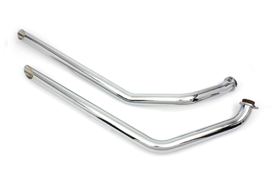 MCM Exhaust Drag Pipe Set Slash Cut Chrome