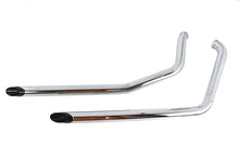 Load image into Gallery viewer, Exhaust Drag Pipe Set with Short Black Slash Tips