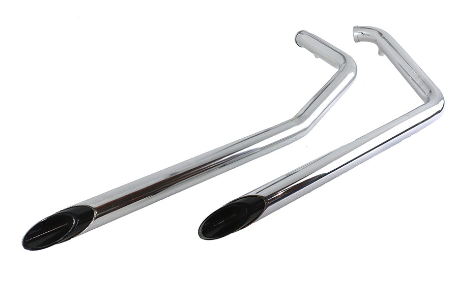 Exhaust Drag Pipe Set with Short Black Slash Tips