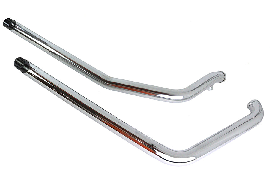 Exhaust Drag Pipe Set with Short Black Slash Tips