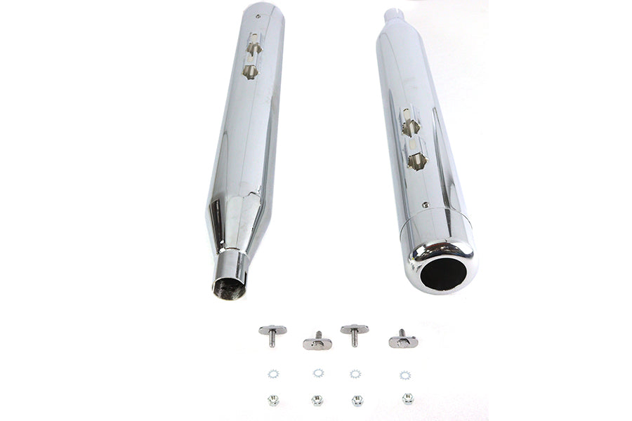 4 inch Muffler Set with Chrome Hollow Point End Tips