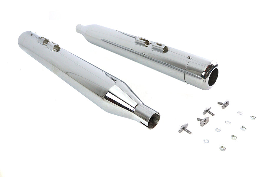 4 inch Muffler Set with Chrome Hollow Point End Tips