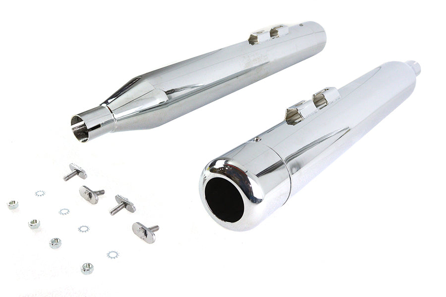 4 inch Muffler Set with Chrome Hollow Point End Tips