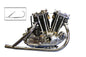 Replica 2 into 1 Exhaust Header Pipe Set Chrome