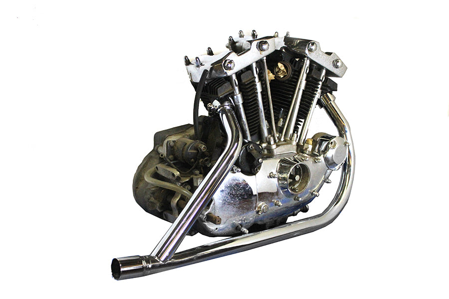 Replica 2 into 1 Exhaust Header Pipe Set Chrome