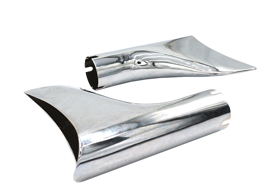Chrome Fishtail Tip Set for 1-3/4 inch Muffler