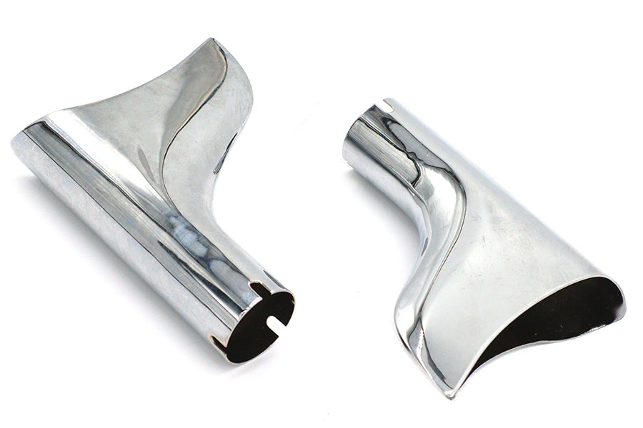 Chrome Fishtail Tip Set for 1-3/4 inch Muffler