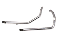 Load image into Gallery viewer, Exhaust Drag Pipe Set Chrome with Black Slash Tips