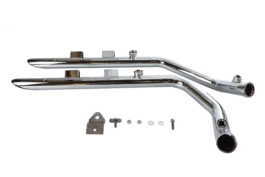 Wyatt Gatling Exhaust Drag Pipe Set Slash Cut Chrome
