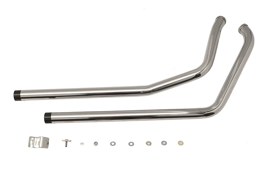 Exhaust Drag Pipe Set with Short Straight Cut Black Tips
