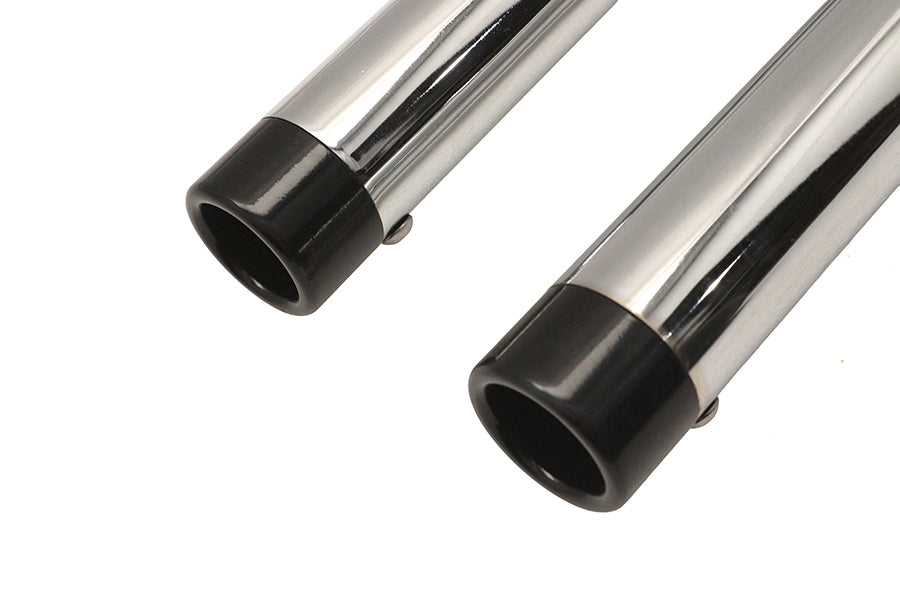 Exhaust Drag Pipe Set with Short Straight Cut Black Tips