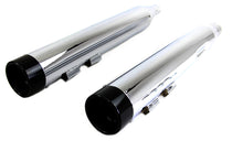 Load image into Gallery viewer, Wyatt Gatling Muffler Set Chrome with Black Stub Nose Tip