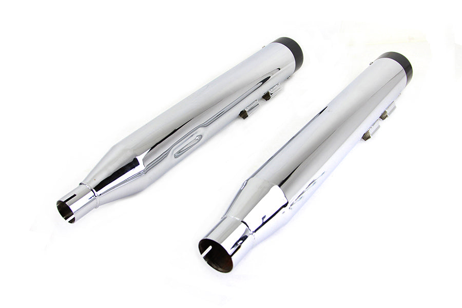 Wyatt Gatling Muffler Set Chrome with Black Stub Nose Tip