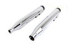 Load image into Gallery viewer, Wyatt Gatling Muffler Set Chrome with Black Stub Nose Tip