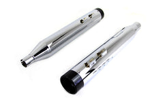 Load image into Gallery viewer, Wyatt Gatling Muffler Set Chrome with Black Stub Nose Tip