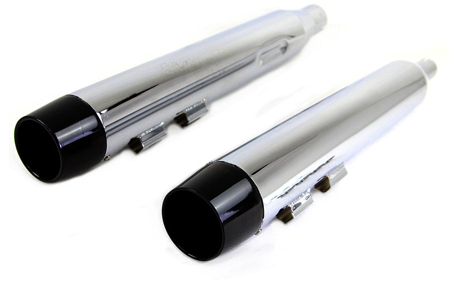 Wyatt Gatling Muffler Set Chrome with Black Conical Tip