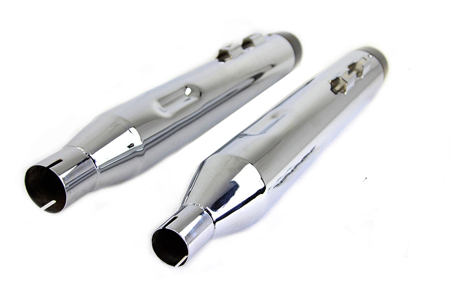 Wyatt Gatling Muffler Set Chrome with Black Conical Tip
