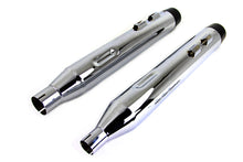 Load image into Gallery viewer, Wyatt Gatling Muffler Set Chrome with Black Conical Tip