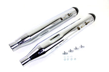 Load image into Gallery viewer, Wyatt Gatling Muffler Set Chrome with Black Taper Tip