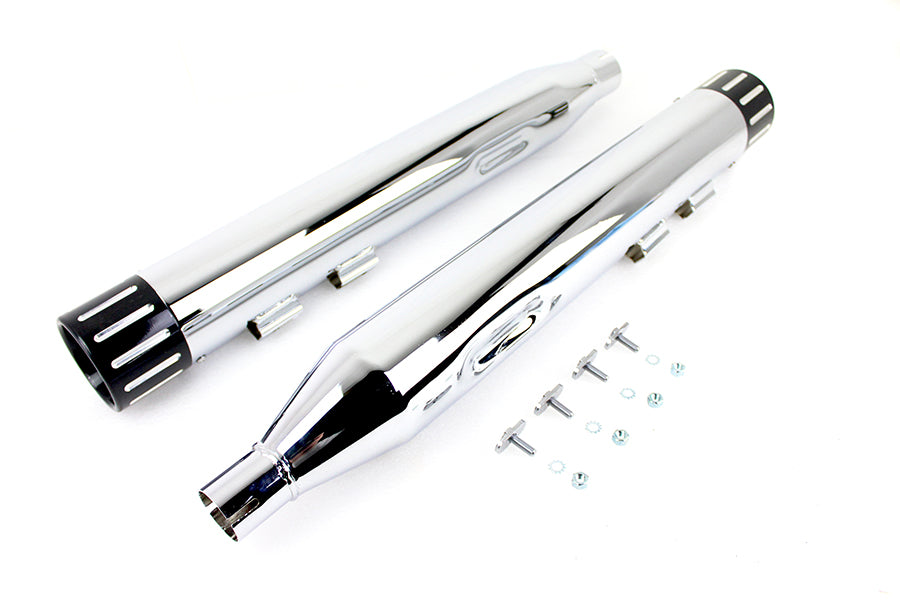 Wyatt Gatling Muffler Set Chrome with Black Revolver Tip