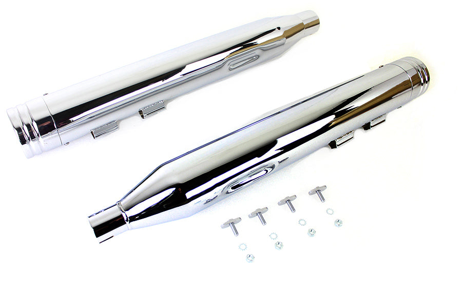 Wyatt Gatling Muffler Set Chrome with Chrome 2 Ring Comet