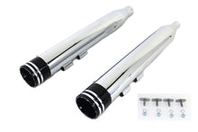 Load image into Gallery viewer, Wyatt Gatling Muffler Set Chrome with Black 2 Ring Comet Tip