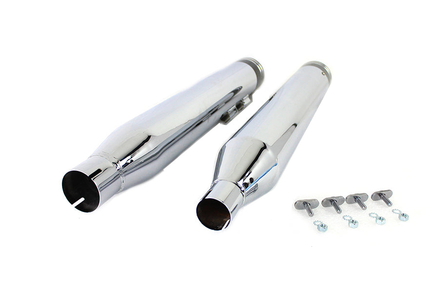 Wyatt Gatling Muffler Set Chrome with Black 2 Ring Comet Tip