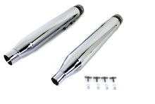 Load image into Gallery viewer, Wyatt Gatling Muffler Set Chrome with Black 2 Ring Comet Tip