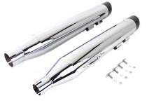Load image into Gallery viewer, Wyatt Gatling Muffler Set Chrome with Black Slash Down Tip
